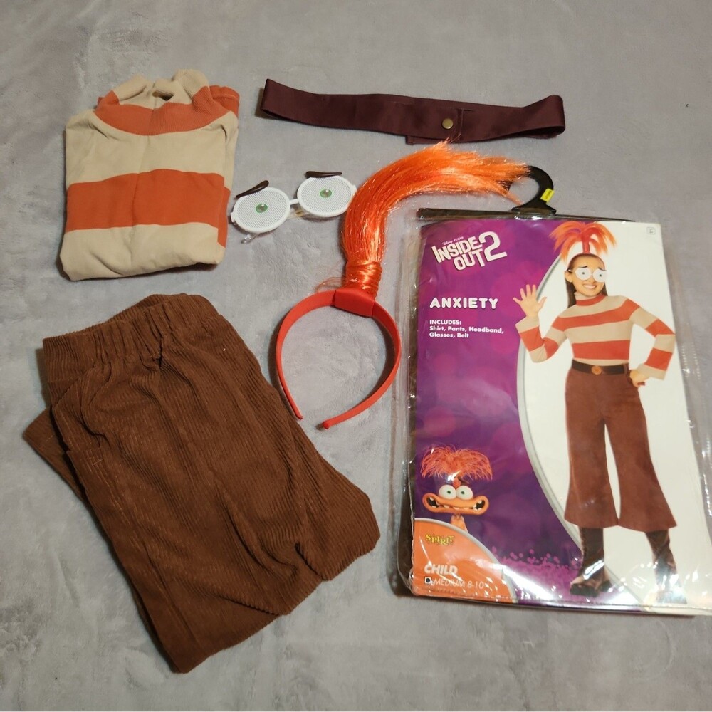 Spirit Halloween Inside Out 2 Anxiety Child Costume Sz M (8-10)